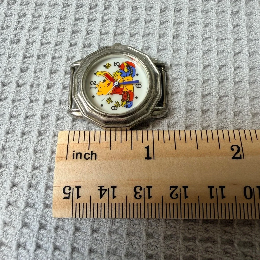 Disney Winnie the Pooh Vintage Octagon Silver Tone Watch Face Only Honey Bees